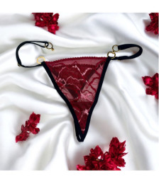 String bordeaux avec anneaux détachables - PM05GOPC-BRED